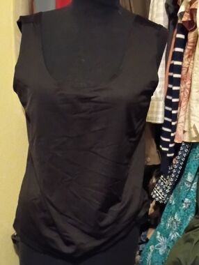 Avenue Black Scoop Neck Sleeveless Tank
